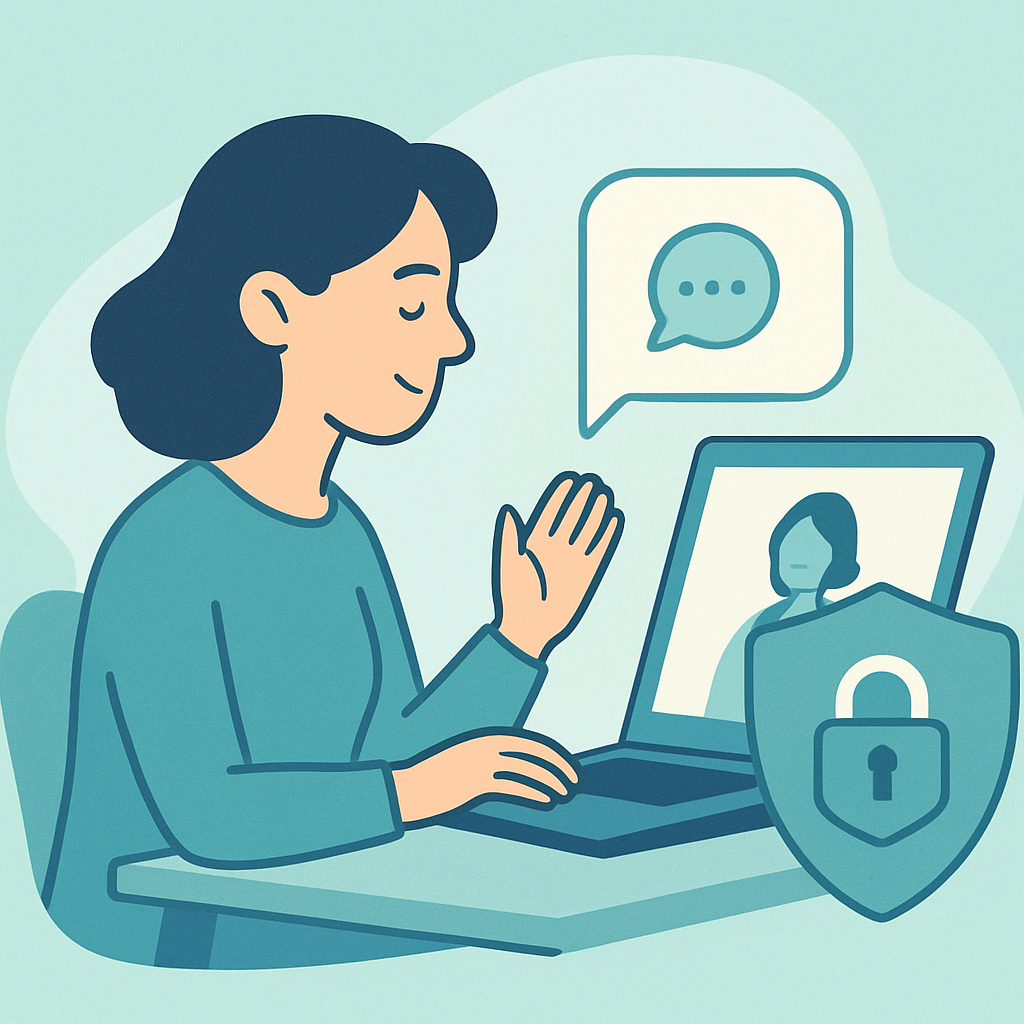 Anonymous and secure therapy illustration